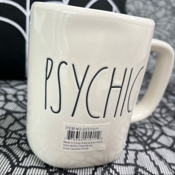 NEW Rae Dunn “PSYCHIC” Haunted Purple Lined White Ceramic Halloween Coffee Mug - Picture 5 of 7
